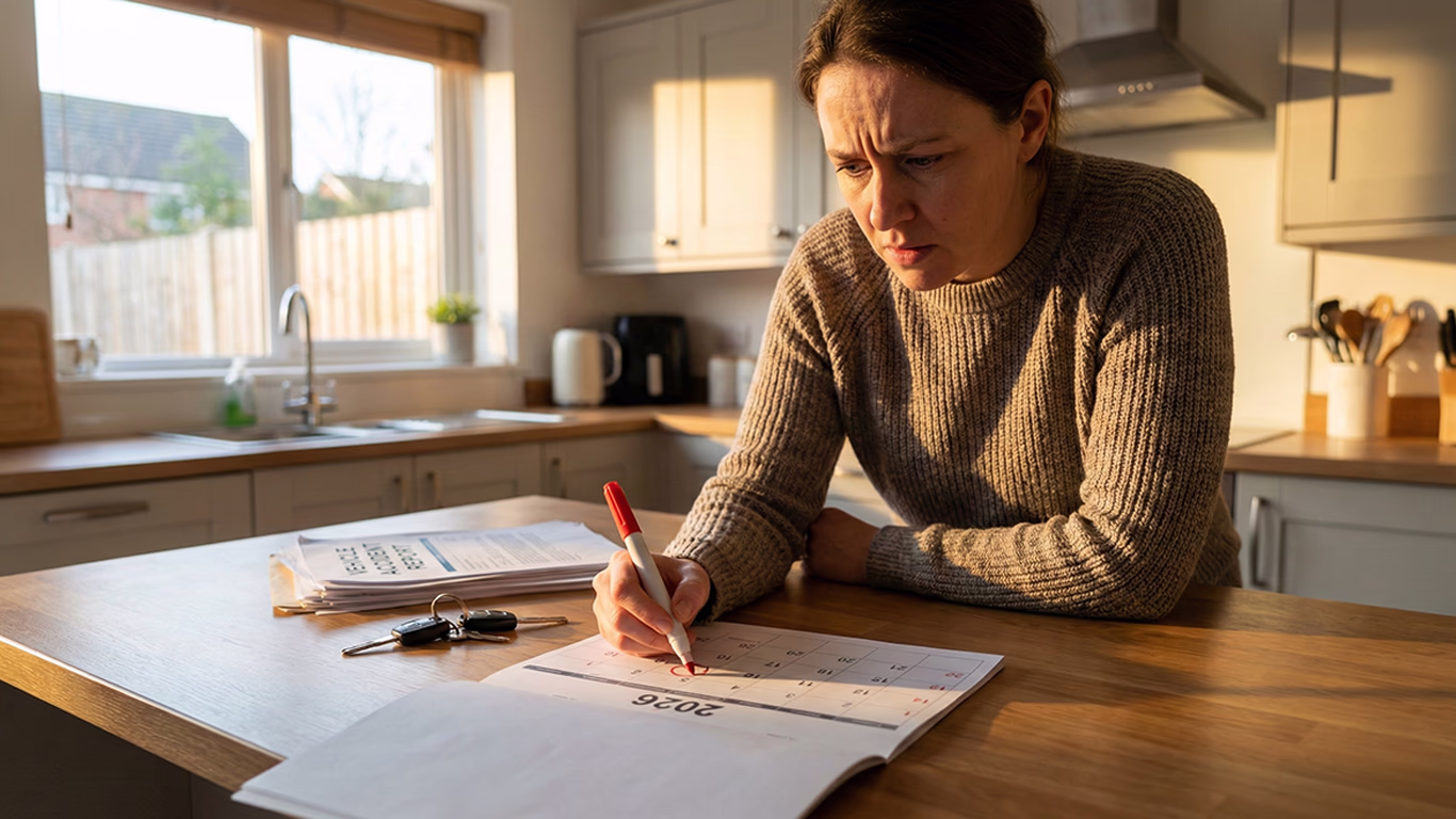 A person checking the 2026 calendar deadline for filing a car accident lawsuit in Florida, highlighting the new 2-year statute of limitations.