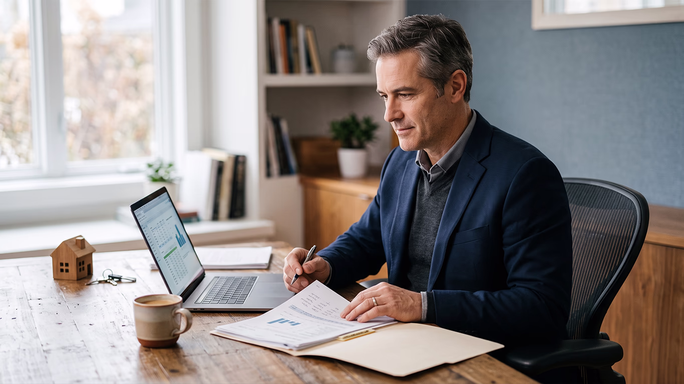 Chapter 11 for Individuals Business owner reviewing Chapter 11 bankruptcy options at desk